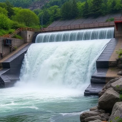 Futuristic hydro turbine cross-section